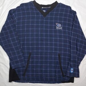 Concept Sports Vintage Blue Plaid Long Sleeve Shirt Tennessee Titans Pullover